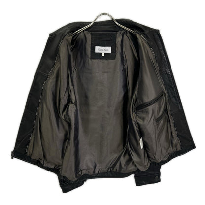 CalvinKlein カルバンクライン ブラック レザー シングルライダース ジャケット ジャケット