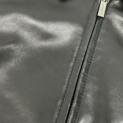 CalvinKlein カルバンクライン ブラック レザー シングルライダース ジャケット ジャケット
