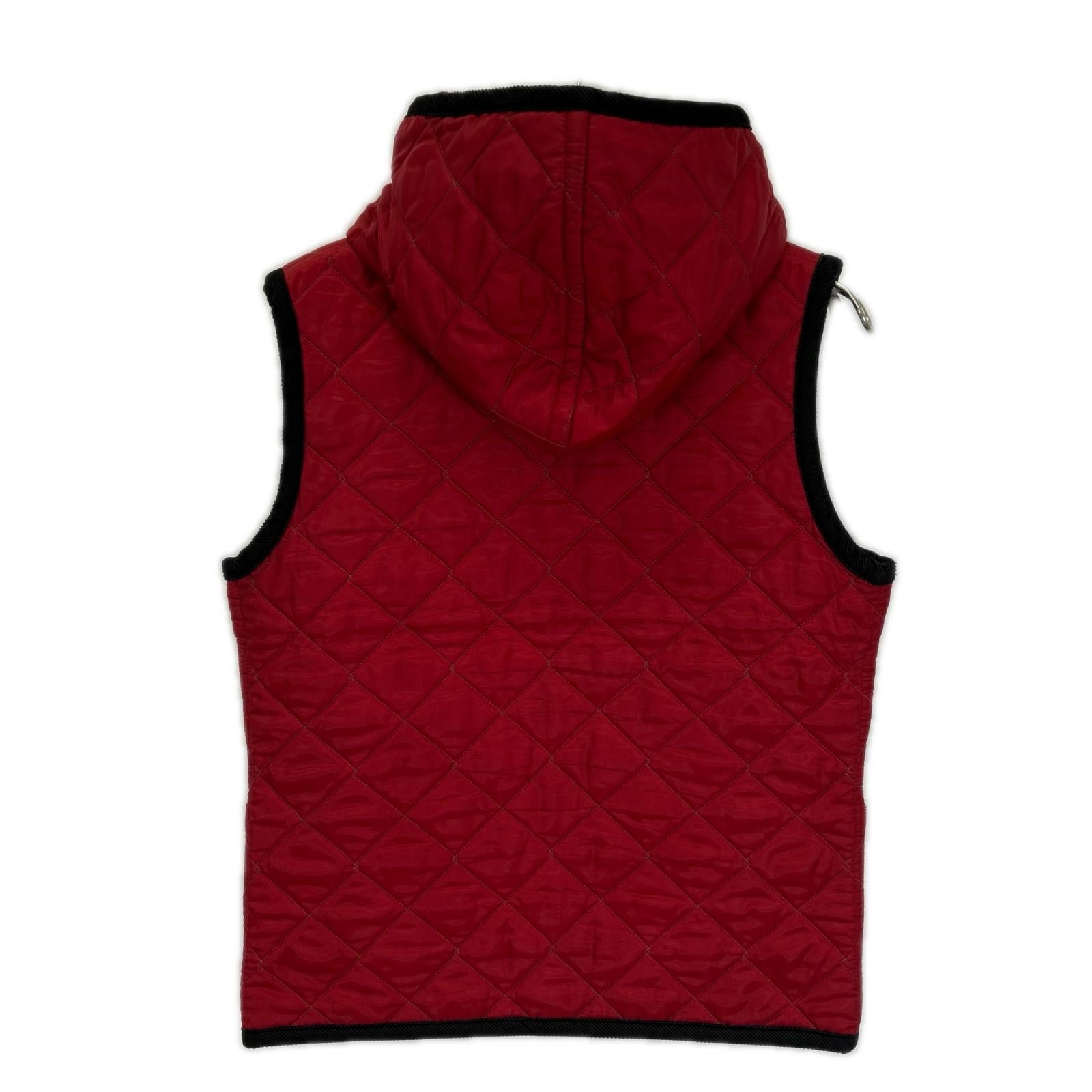 LAVENHAM ラベンハム グレー×レッド ストライプ キルティングベスト ベスト