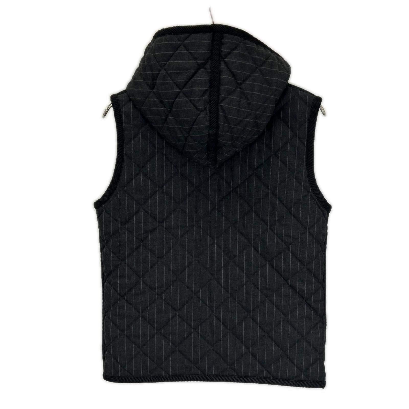 LAVENHAM ラベンハム グレー×レッド ストライプ キルティングベスト ベスト