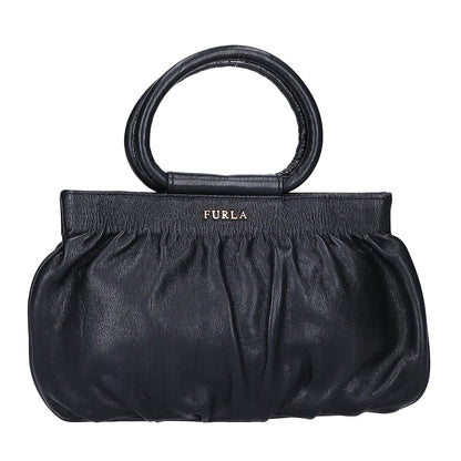 FURLA フルラ レザー ギャザー ミニ ハンドバッグ