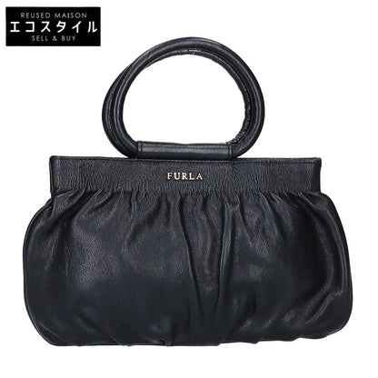 FURLA フルラ レザー ギャザー ミニ ハンドバッグ