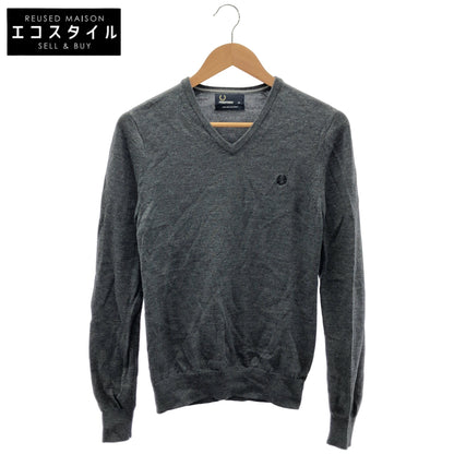 FRED PERRY フレッドペリー K7210 メリノウール100 グレー Vネックニットトップス トップス