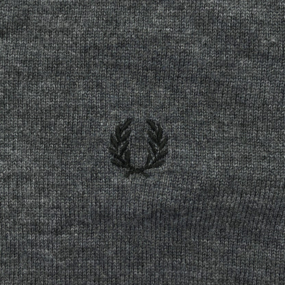 FRED PERRY フレッドペリー K7210 メリノウール100 グレー Vネックニットトップス トップス