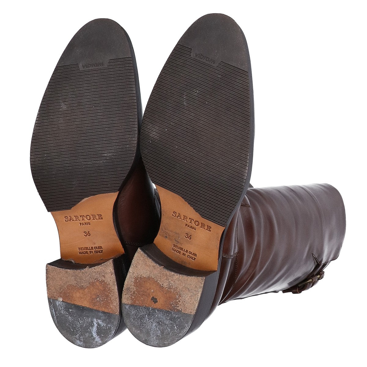 SARTORE サルトル ブラウン レザー ロングブーツ シューズ