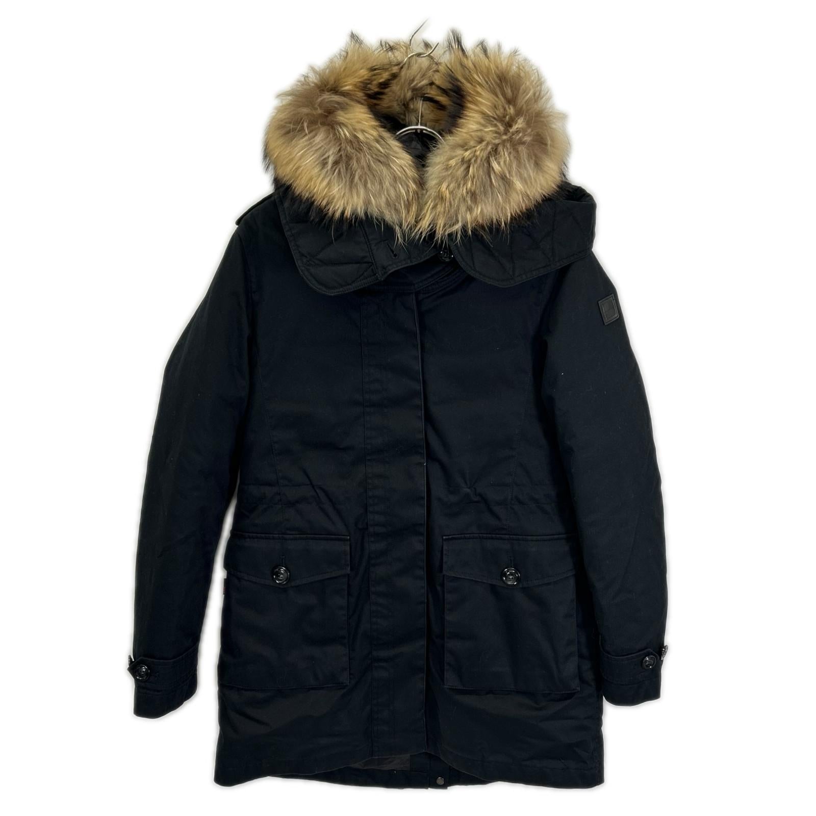 WOOLRICH ウールリッチ WWCPS2760 ブラック ファー付き モッズコート コート