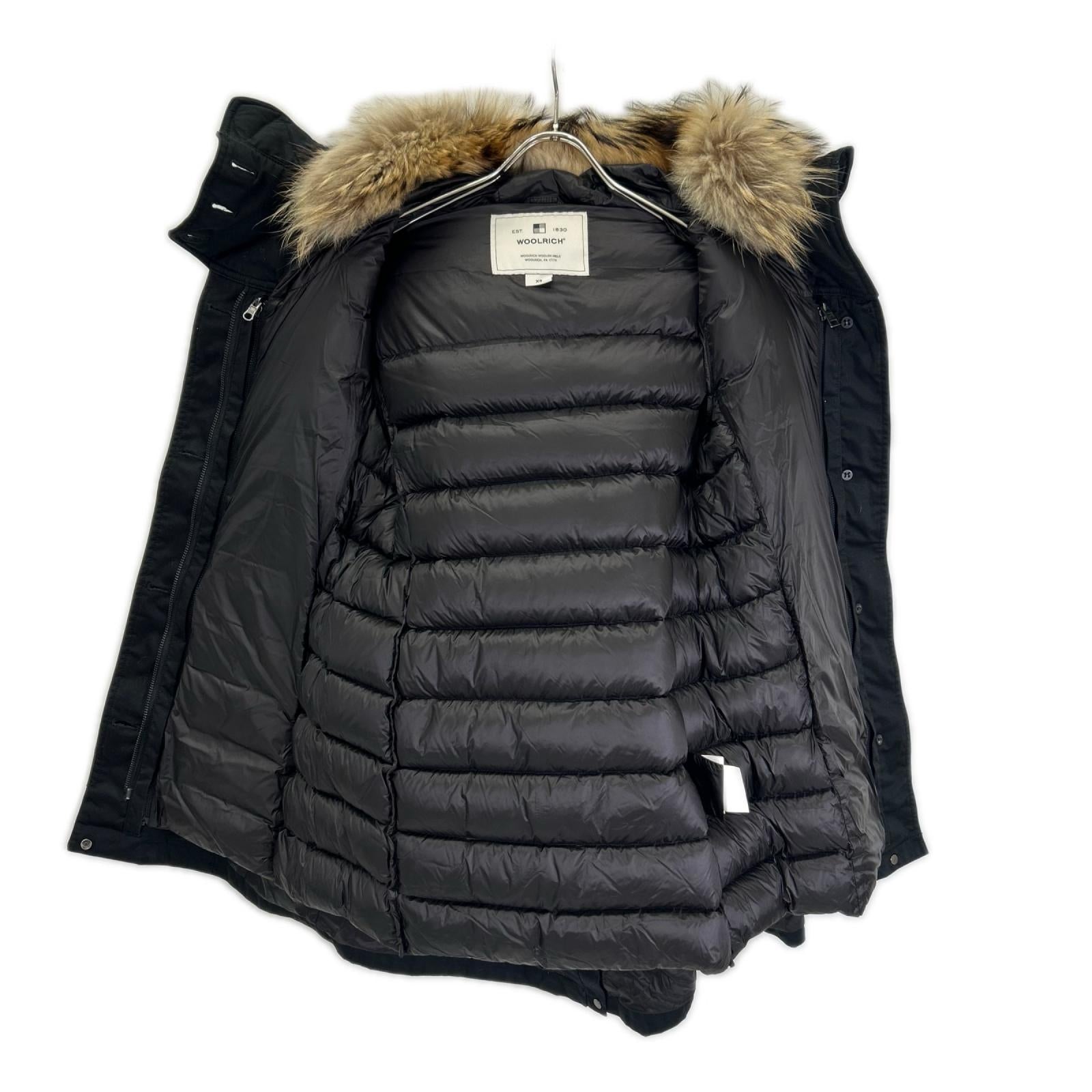 WOOLRICH ウールリッチ WWCPS2760 ブラック ファー付き モッズコート コート