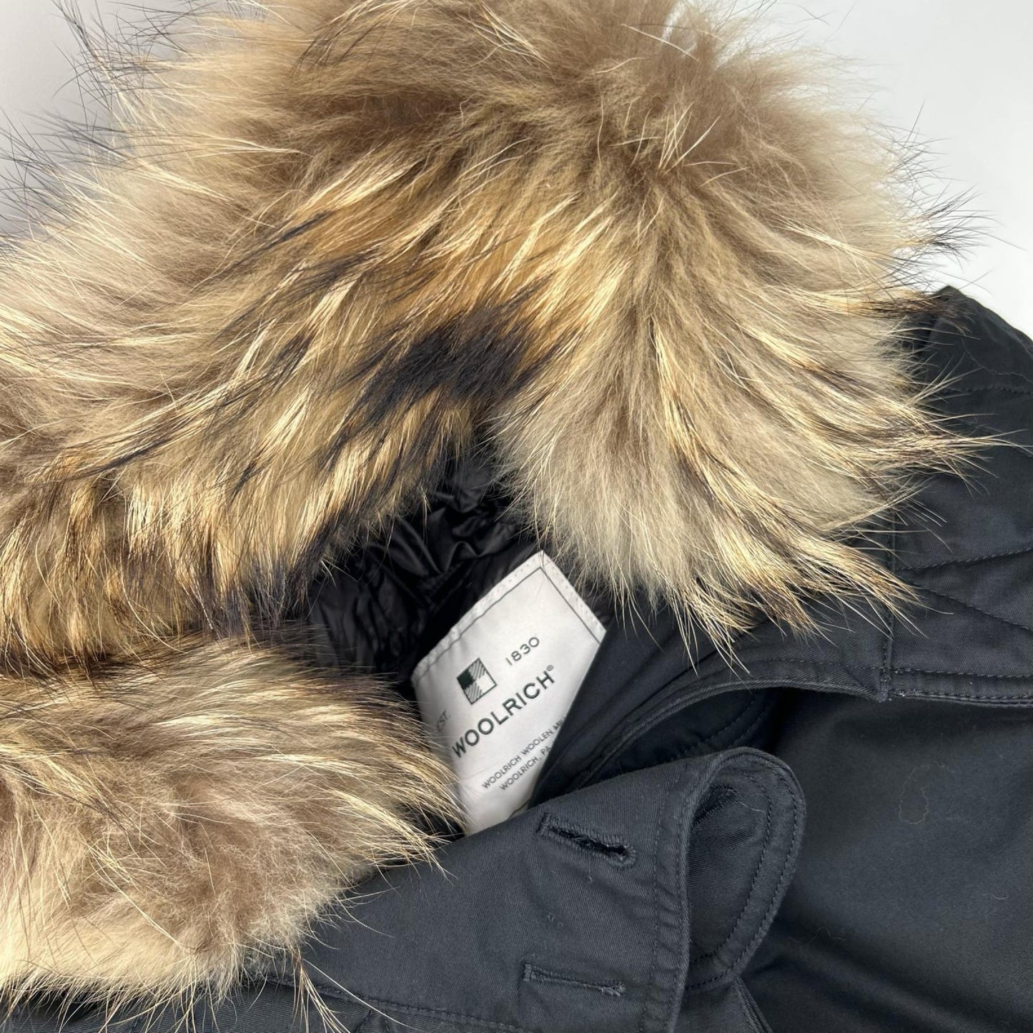WOOLRICH ウールリッチ WWCPS2760 ブラック ファー付き モッズコート コート