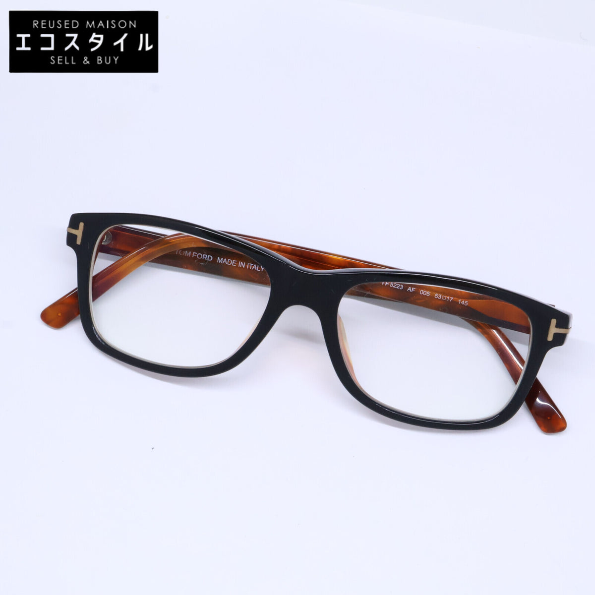 TOM FORD トムフォード TF5223 AF 005 度入りレンズ アジアンフィット スクエアシェイプ アイウェア 眼鏡