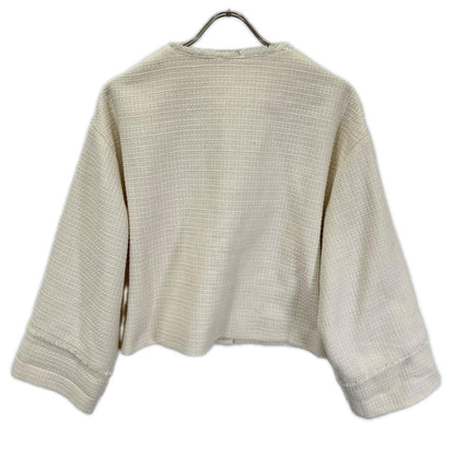 Loungedress ラウンジドレス ホワイト ツイード ノーカラージャケット ジャケット