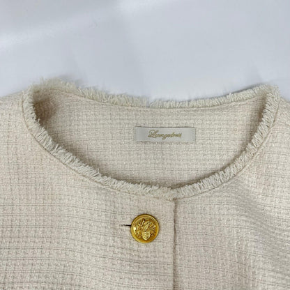 Loungedress ラウンジドレス ホワイト ツイード ノーカラージャケット ジャケット