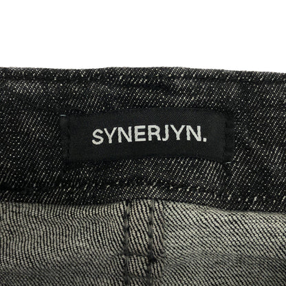その他ブランド 【SYNERJYN.】ブラック CAT WASHING MID-RISE ジーンズ ボトムス