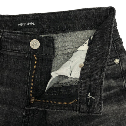 その他ブランド 【SYNERJYN.】ブラック CAT WASHING MID-RISE ジーンズ ボトムス