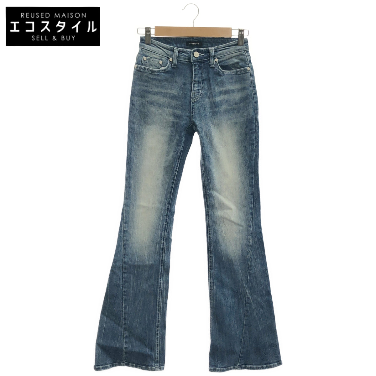 その他ブランド 【SYNERJYN.】ブルー CAT WASHING MID-RISE ジーンズ ボトムス