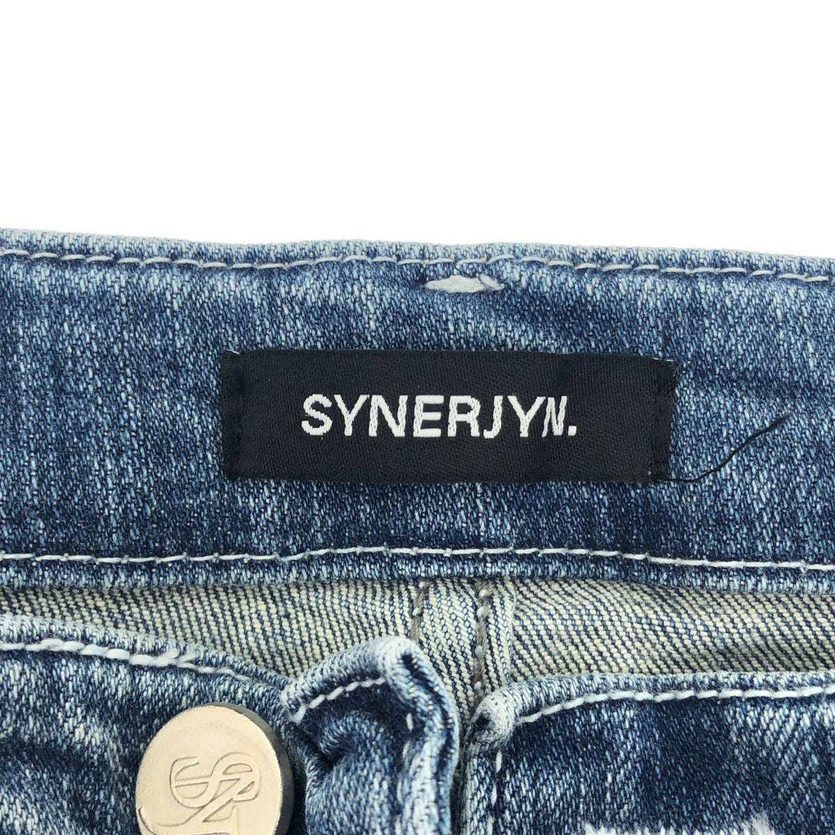 その他ブランド 【SYNERJYN.】ブルー CAT WASHING MID-RISE ジーンズ ボトムス