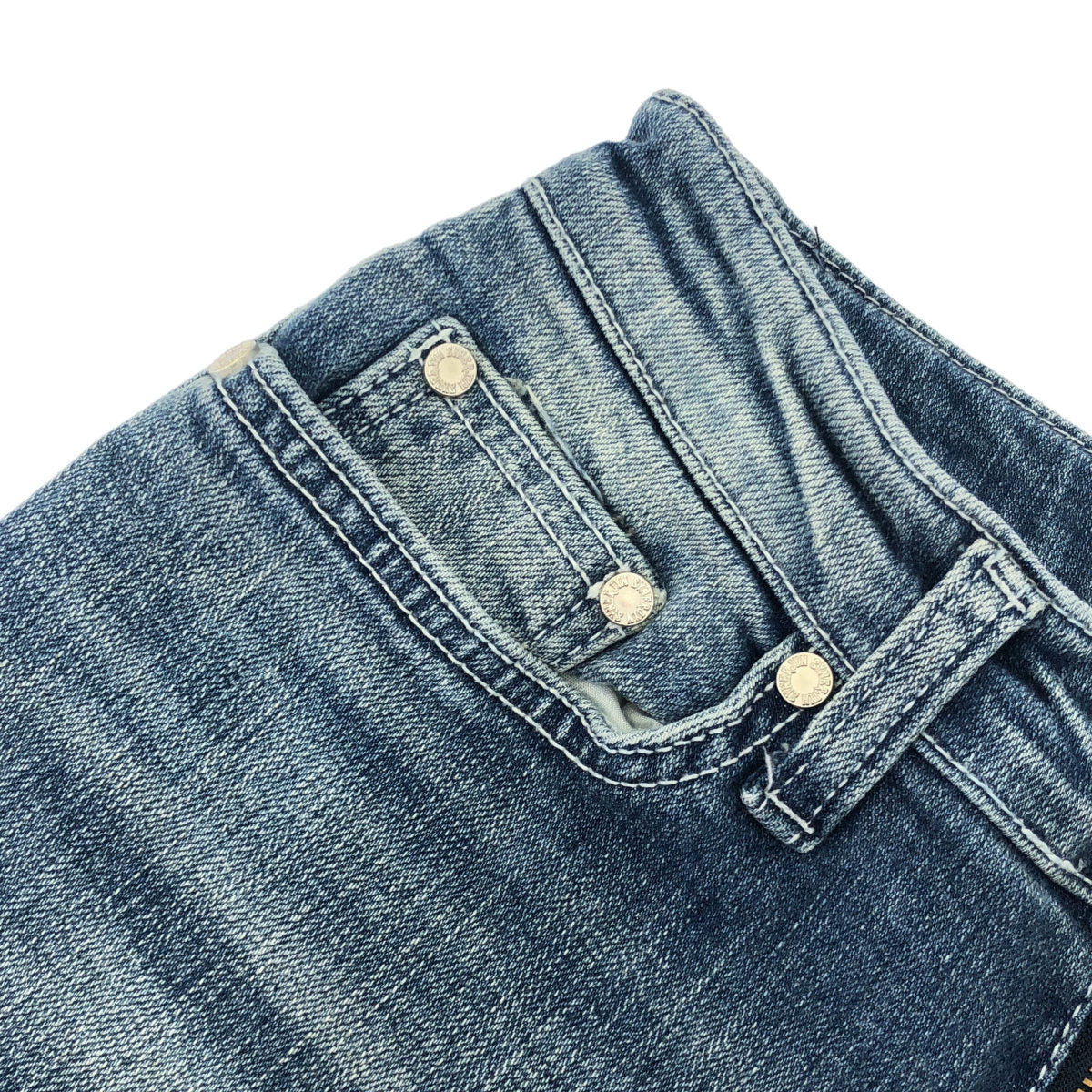 その他ブランド 【SYNERJYN.】ブルー CAT WASHING MID-RISE ジーンズ ボトムス