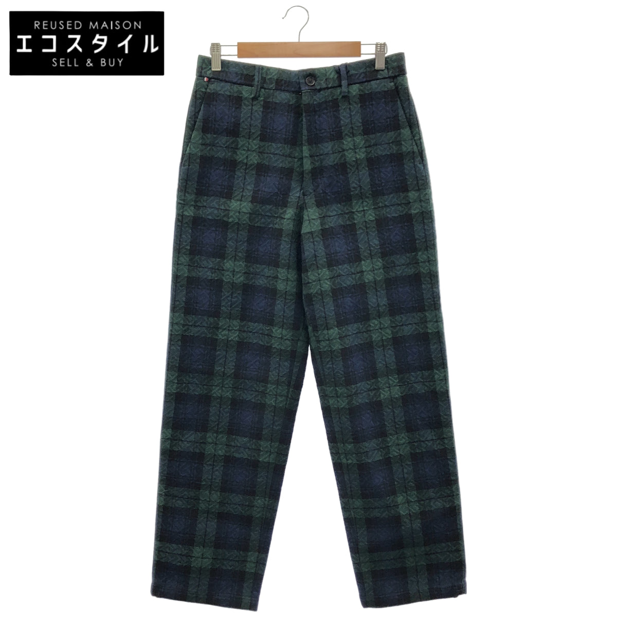 TOMMYHILFIGER トミーヒルフィガー グリーン×ネイビー チェック パンツ ボトムス
