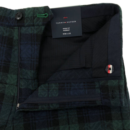 TOMMYHILFIGER トミーヒルフィガー グリーン×ネイビー チェック パンツ ボトムス