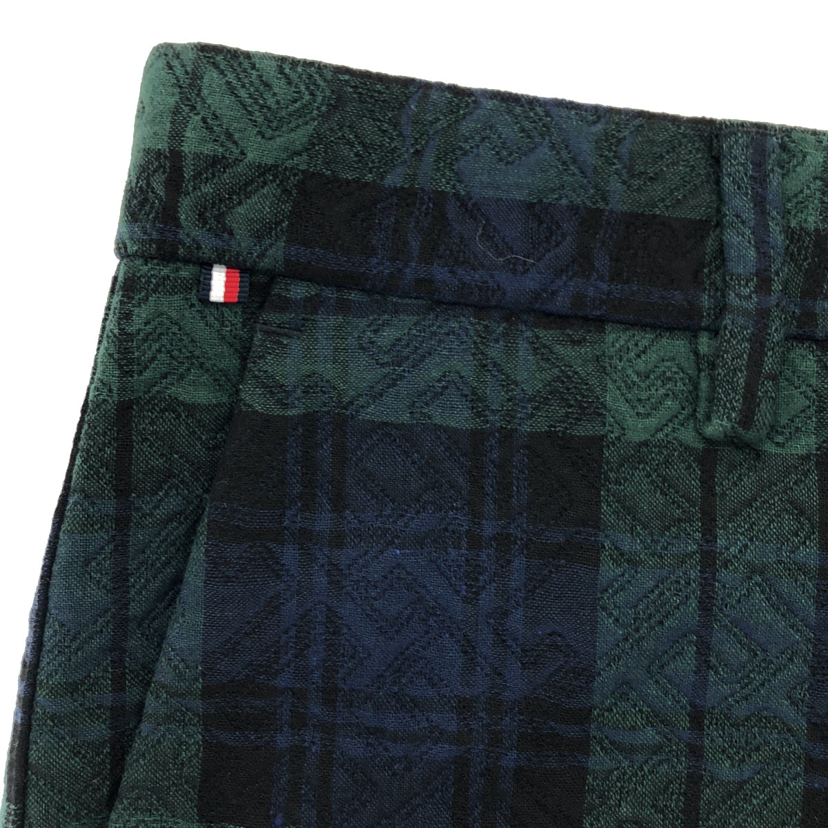 TOMMYHILFIGER トミーヒルフィガー グリーン×ネイビー チェック パンツ ボトムス