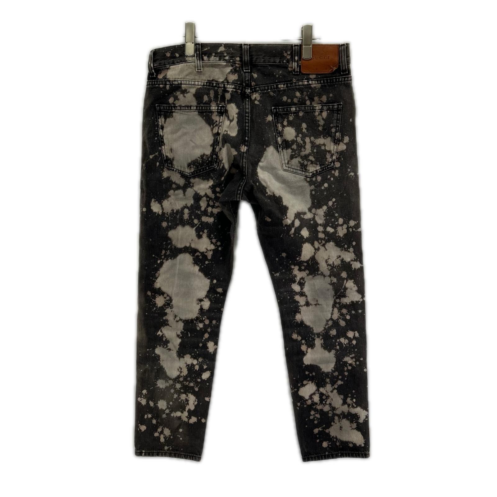 GUCCI グッチ 408637 XD548 グレー系 ブリーチ加工 デニムパンツ ボトムス