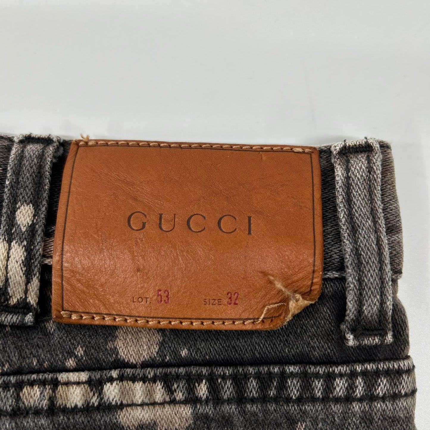 GUCCI グッチ 408637 XD548 グレー系 ブリーチ加工 デニムパンツ ボトムス