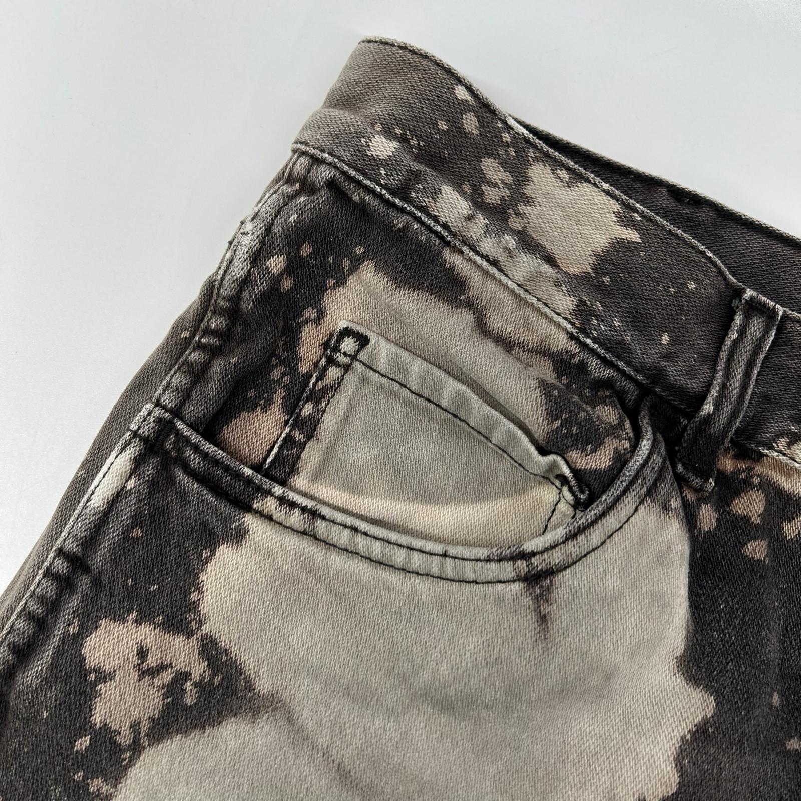 GUCCI グッチ 408637 XD548 グレー系 ブリーチ加工 デニムパンツ ボトムス