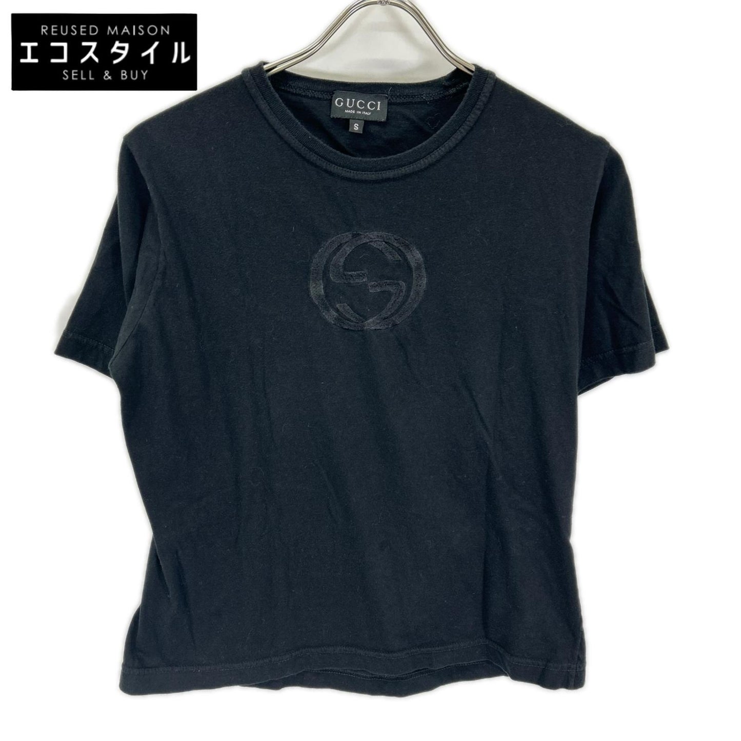 GUCCI グッチ トムフォード期　ブラック GGマーク刺繍 コットン 半袖Tシャツ トップス