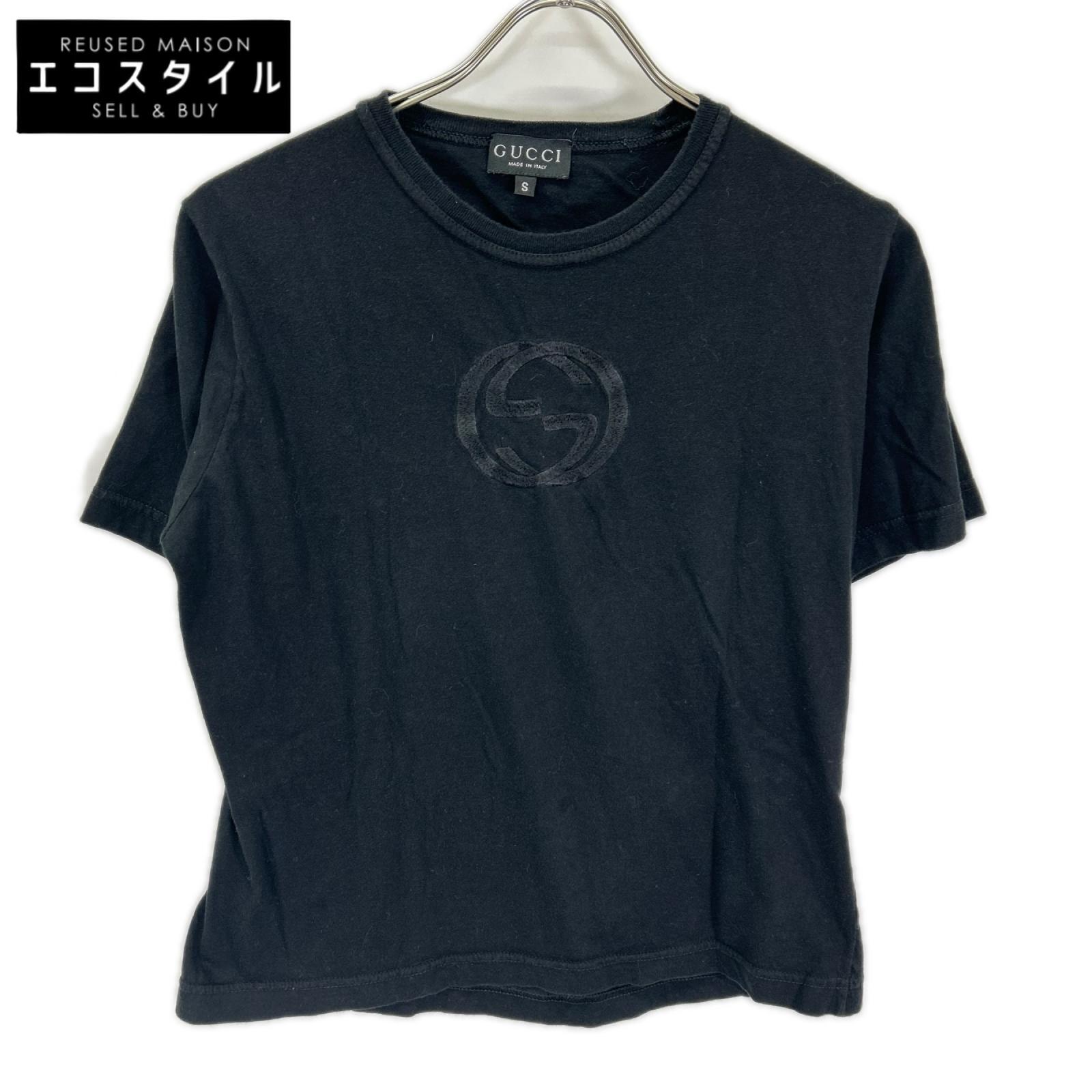 GUCCI グッチ トムフォード期　ブラック GGマーク刺繍 コットン 半袖Tシャツ トップス