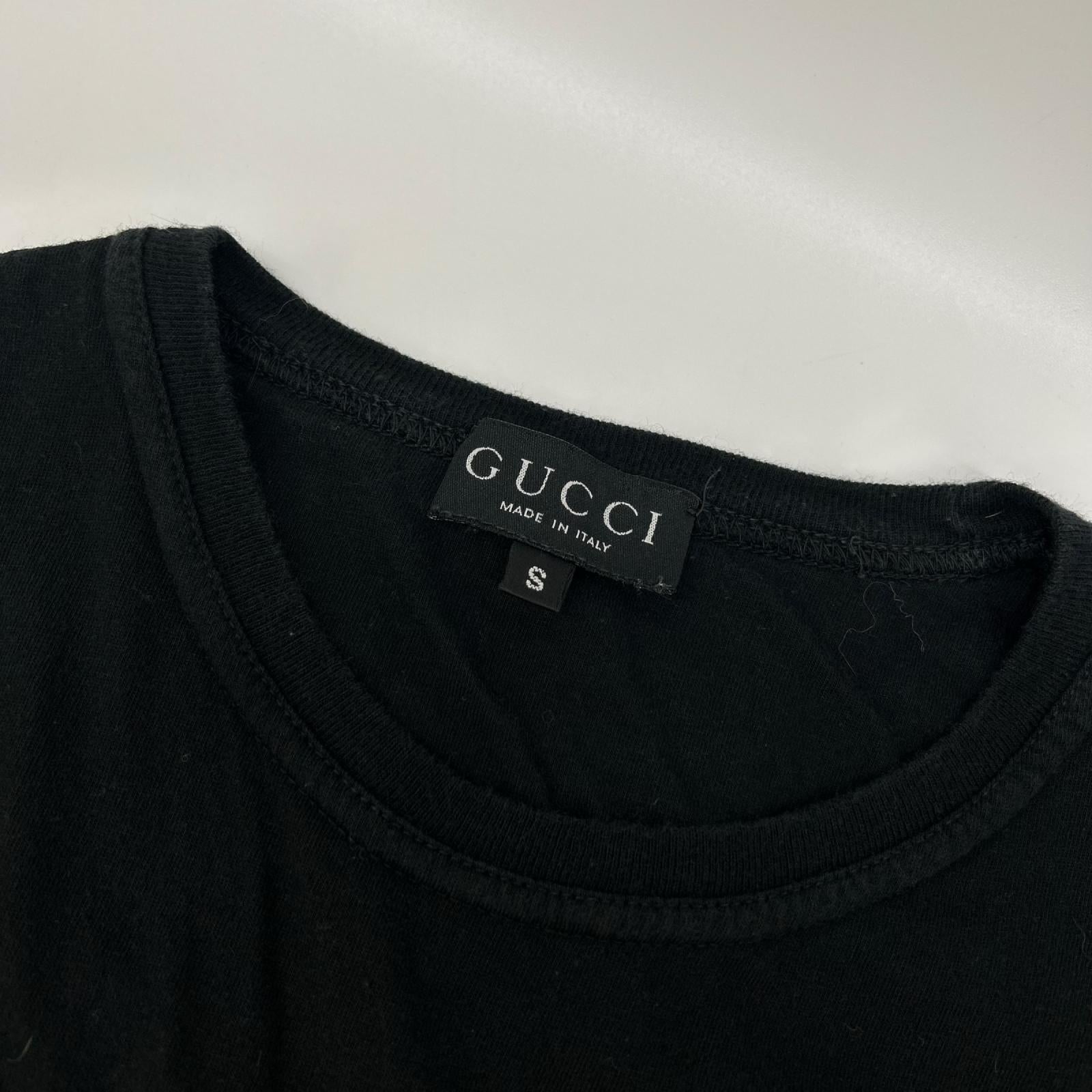 GUCCI グッチ トムフォード期　ブラック GGマーク刺繍 コットン 半袖Tシャツ トップス