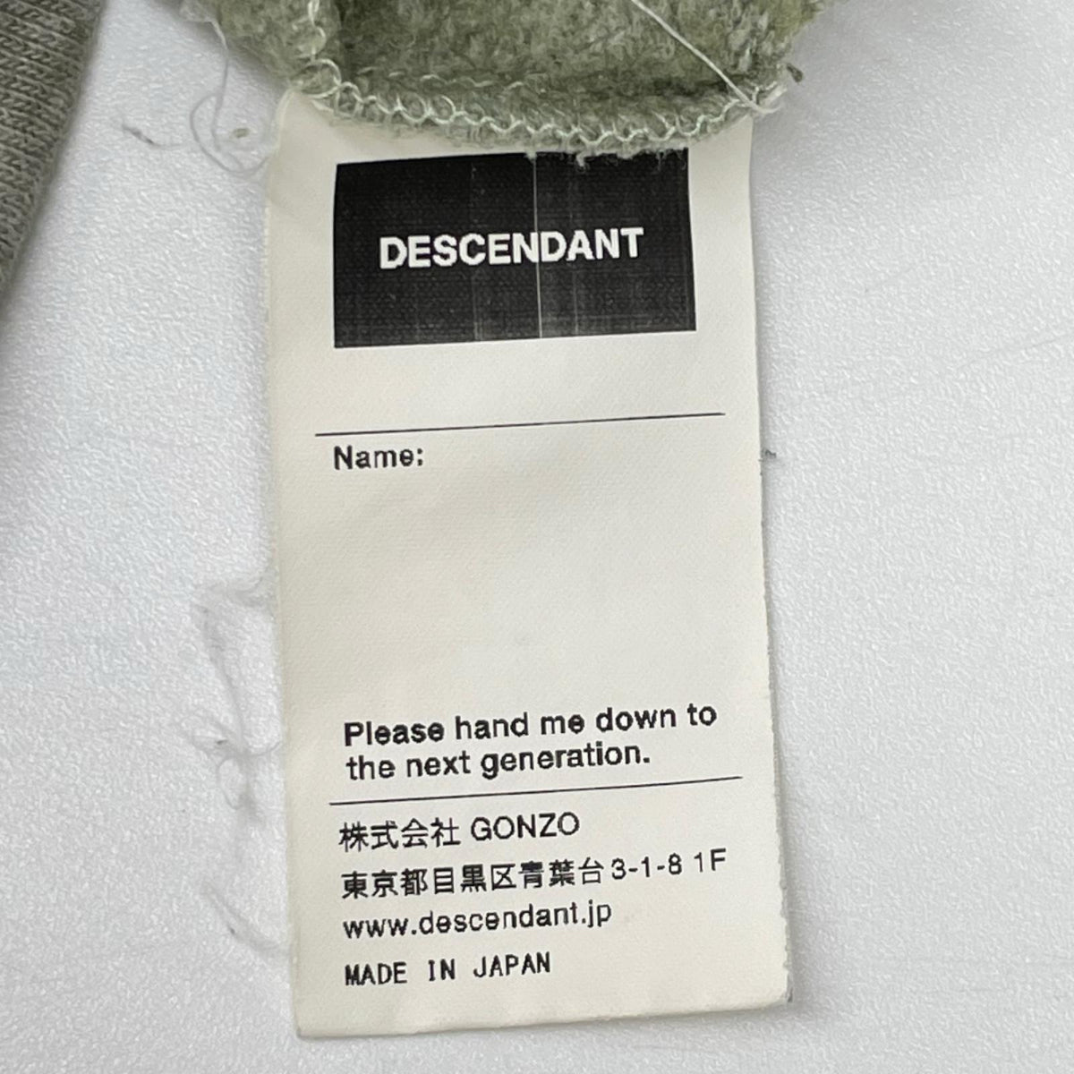 DESCENDANT ディセンダント グリーン PECREW NECK スウェット トップス