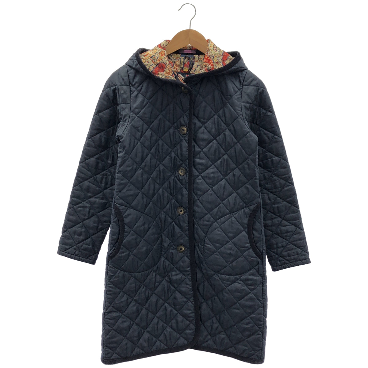 LAVENHAM ラベンハム ネイビー リバティ キルティング ロングコート トップス