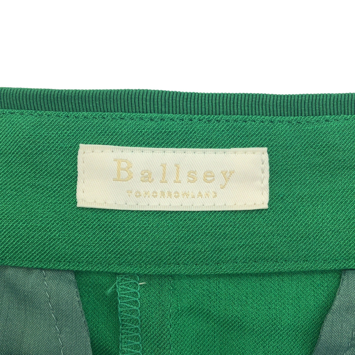 BALLSEY ボールジー 25年製 グリーン トリアセテートリネンストレッチ タイトロングスカート ボトムス
