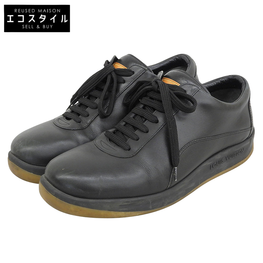LOUIS VUITTON ルイヴィトン レザー ローカット スニーカー シューズ メンズ ブラック 5 1/2 シューズ