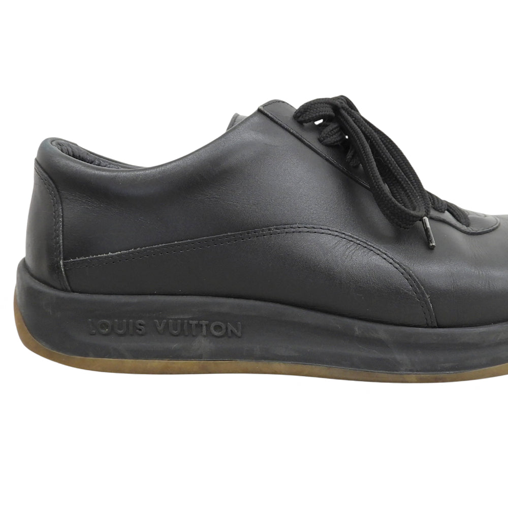 LOUIS VUITTON ルイヴィトン レザー ローカット スニーカー シューズ メンズ ブラック 5 1/2 シューズ