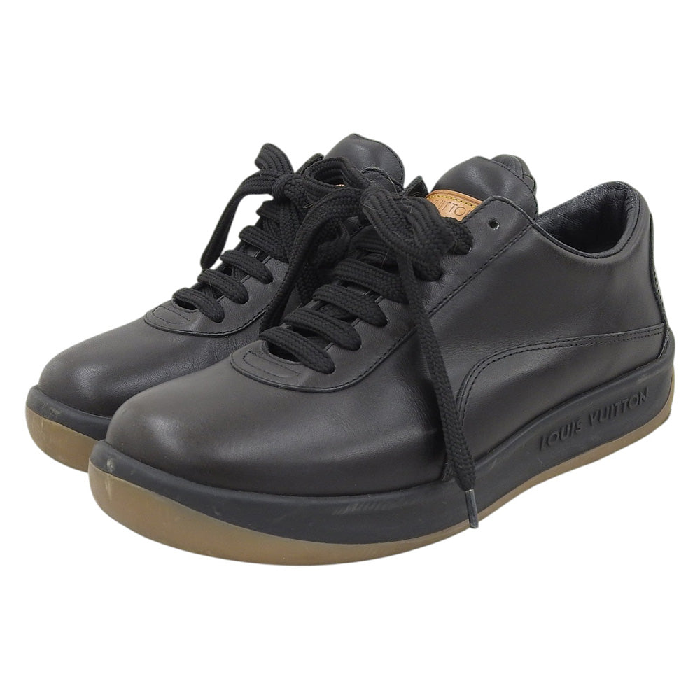 LOUIS VUITTON ルイヴィトン レザー ローカットスニーカー シューズ レディース 黒 ブラック 34 1/2 シューズ