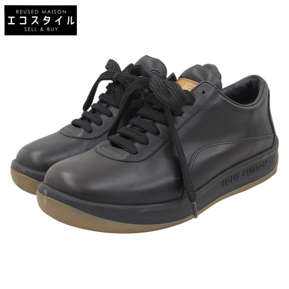 LOUIS VUITTON ルイヴィトン レザー ローカットスニーカー シューズ レディース 黒 ブラック 34 1/2 シューズ