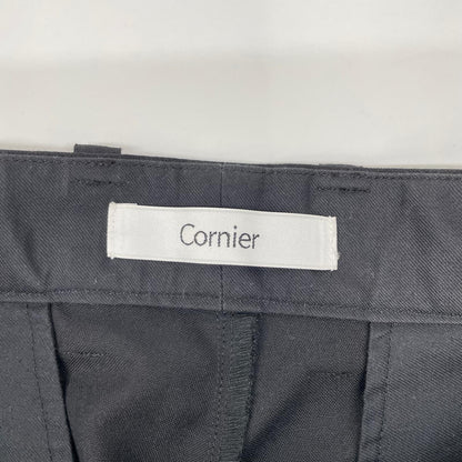 Cornier コルニエ ブラック ウール100% buffaloボタン スラックスパンツ ボトムス