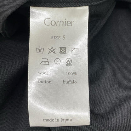 Cornier コルニエ ブラック ウール100% buffaloボタン スラックスパンツ ボトムス