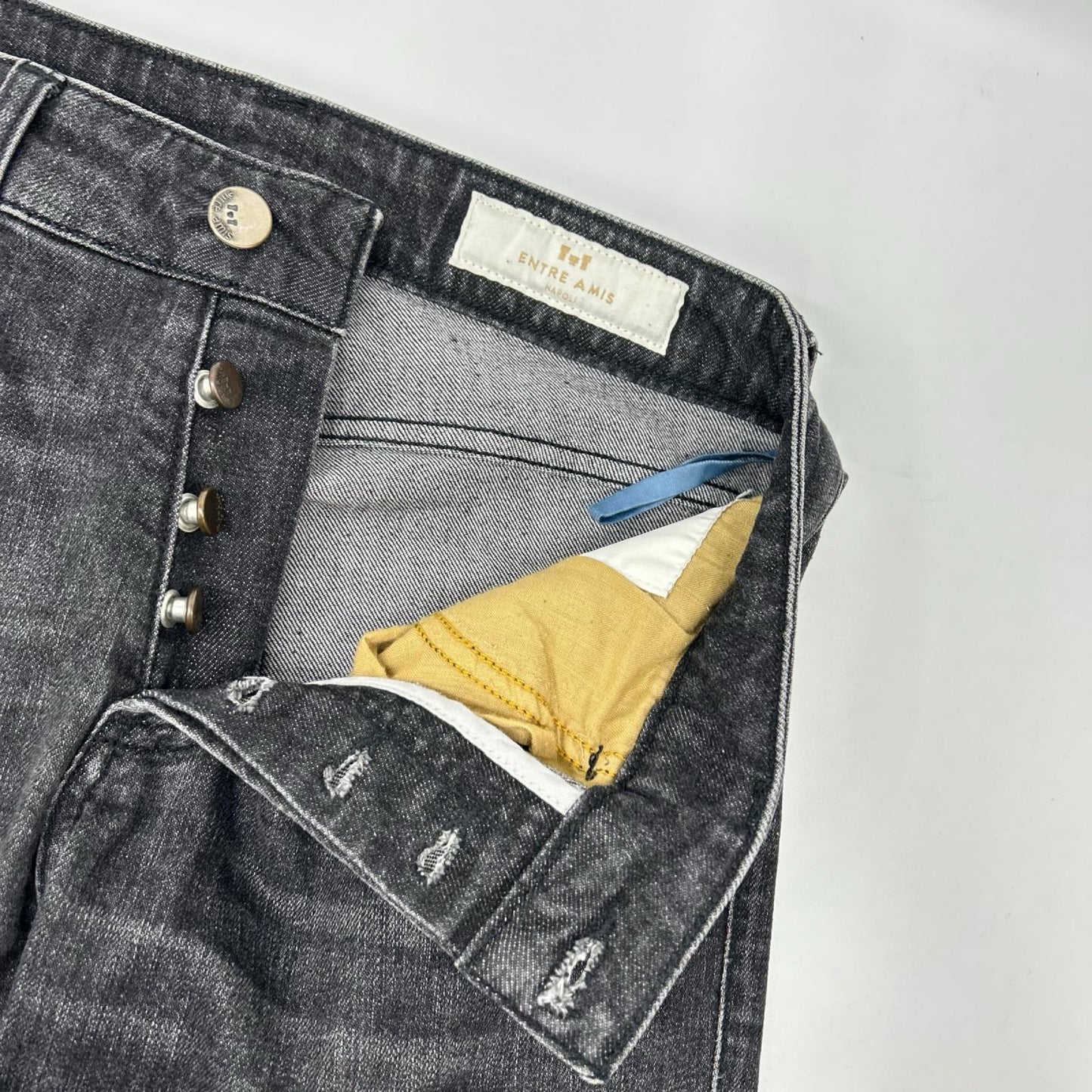 ENTRE AMIS アントレアミ グレー系 5 TK DENIM CORTO ボタンフライ デニムパンツ ボトムス