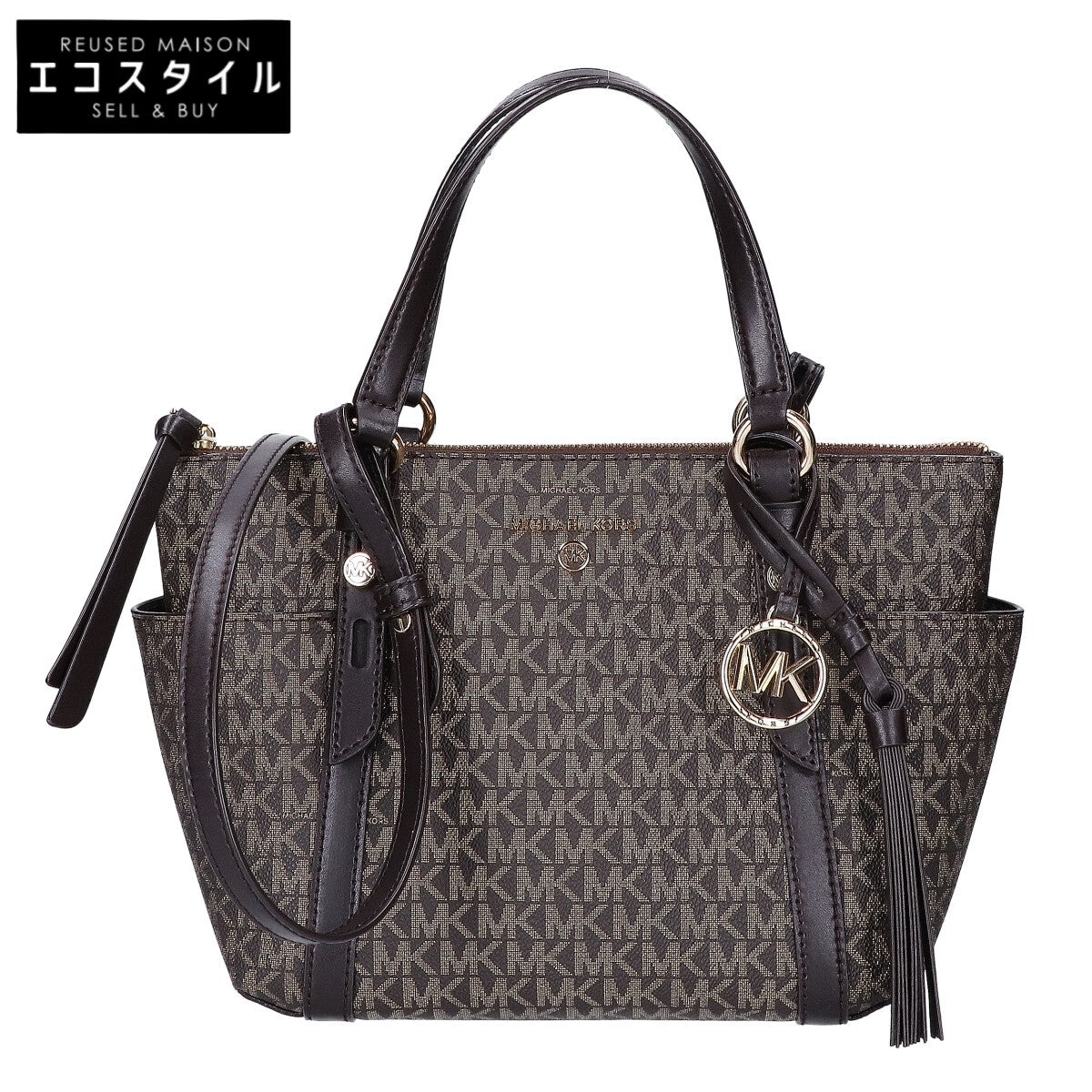 MICHAEL KORS マイケルコース 30HGUPT1V SULLIVAN サリバン シグネチャー スモール トップジップ タッセル トートバッグ