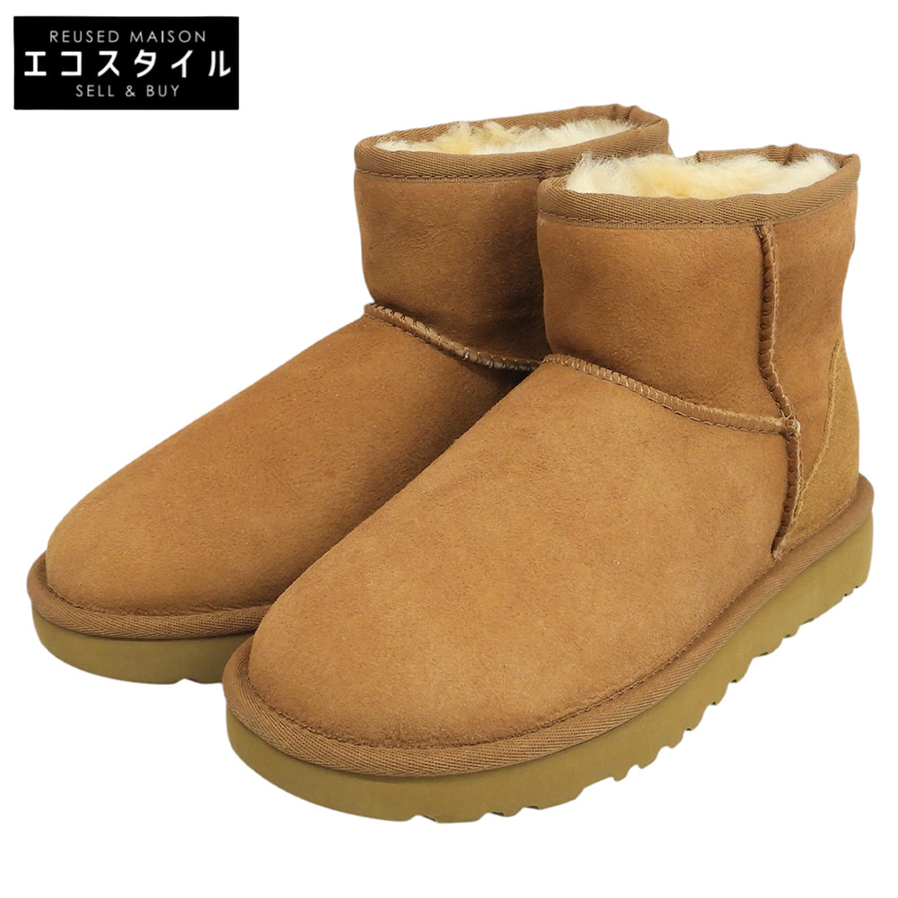 UGG アグ 美品 クラシック ミニ II ムートン ブーツ シューズ レディース ブラウン 22cm 1016222 シューズ