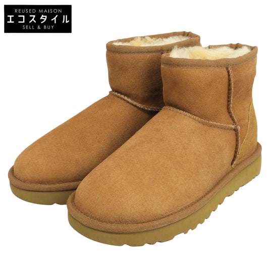 UGG アグ 美品 クラシック ミニ II ムートン ブーツ シューズ レディース ブラウン 22cm 1016222 シューズ
