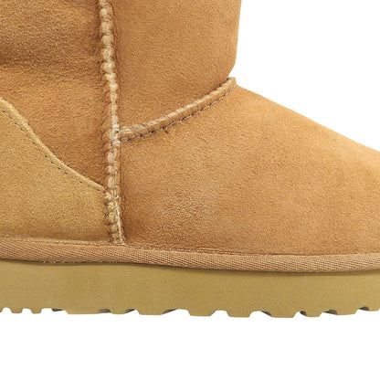 UGG アグ 美品 クラシック ミニ II ムートン ブーツ シューズ レディース ブラウン 22cm 1016222 シューズ