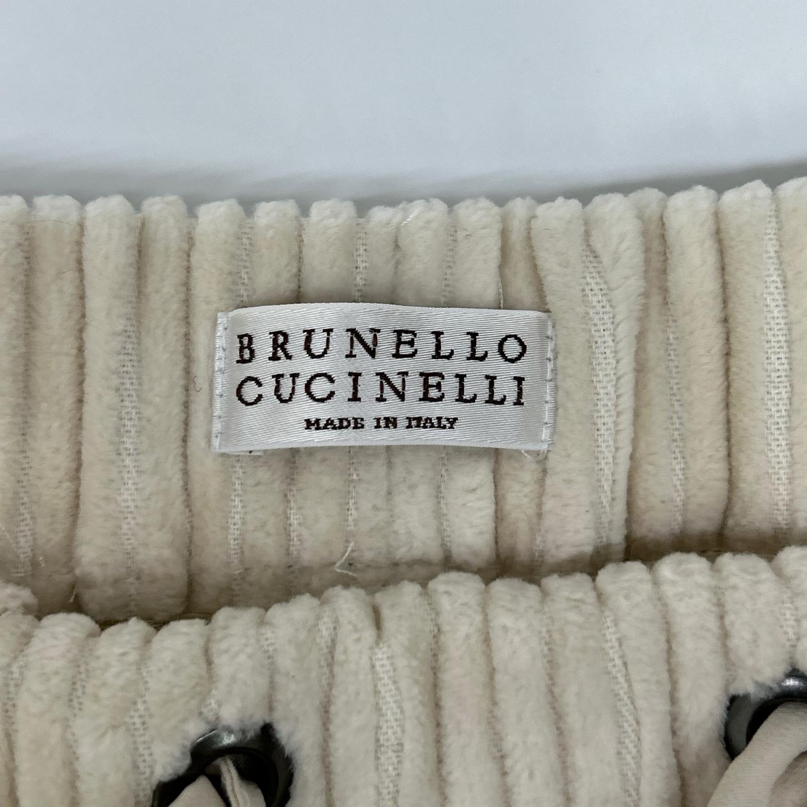 BRUNELLO CUCINELLI ブルネロクチネリ 17AW ホワイト コーデュロイ ドローコード パンツ ボトムス