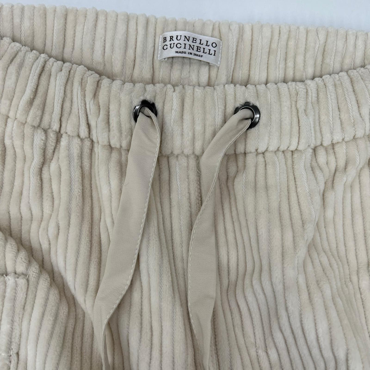 BRUNELLO CUCINELLI ブルネロクチネリ 17AW ホワイト コーデュロイ ドローコード パンツ ボトムス