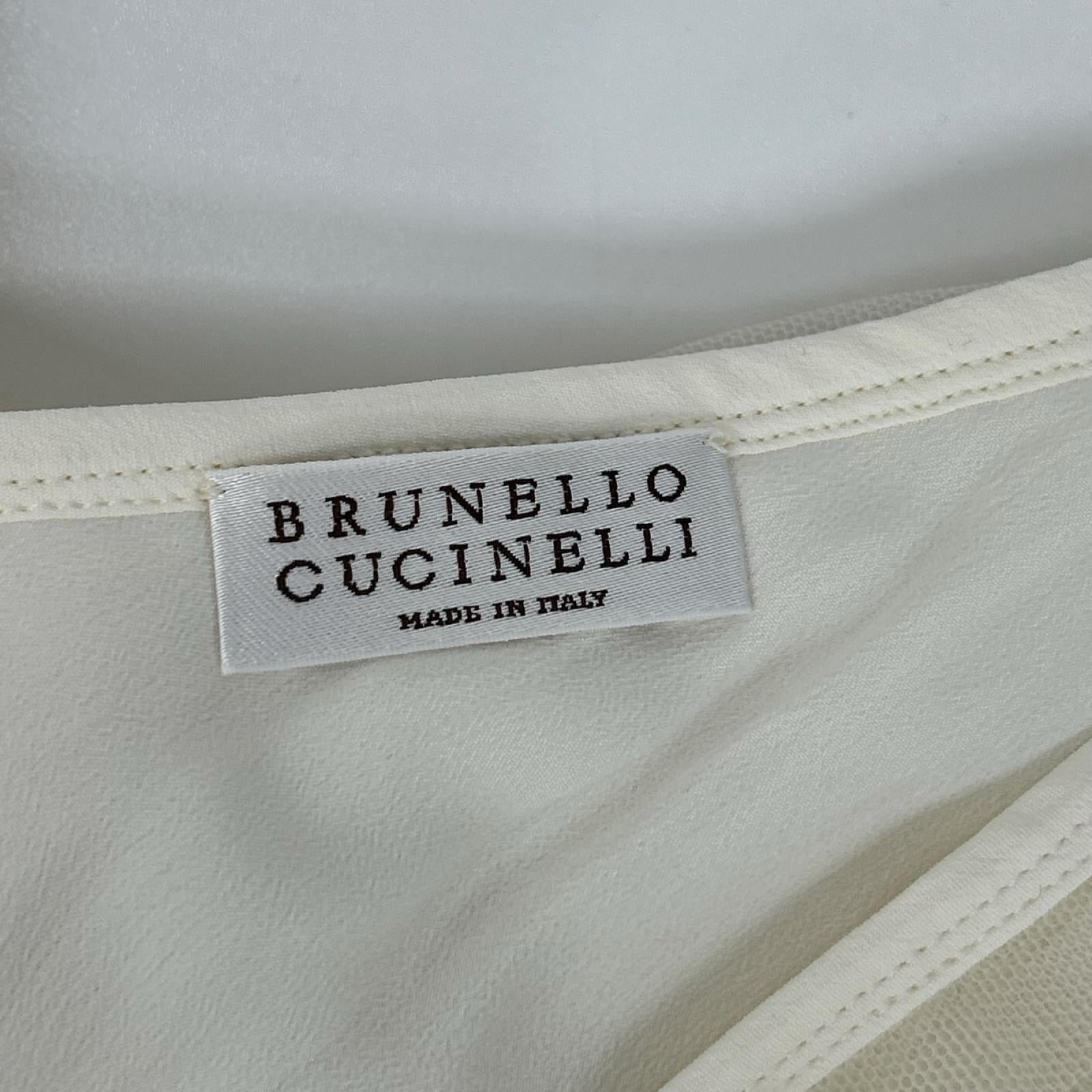 BRUNELLO CUCINELLI ブルネロクチネリ 16年製 ホワイト チュールドレストップ トップス