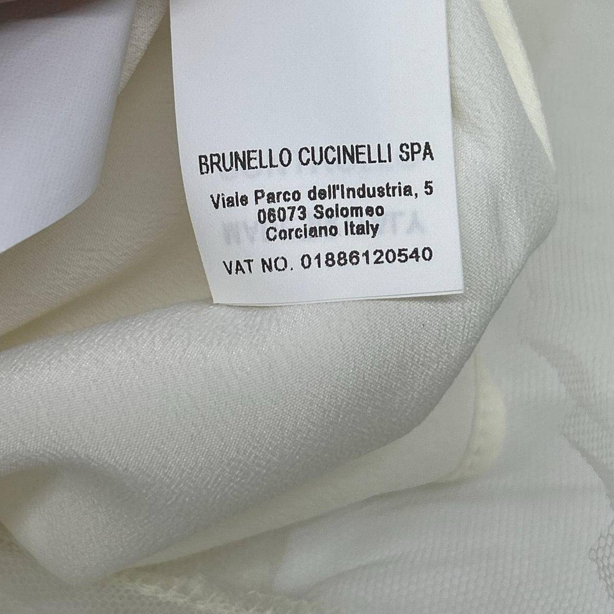 BRUNELLO CUCINELLI ブルネロクチネリ 16年製 ホワイト チュールドレストップ トップス
