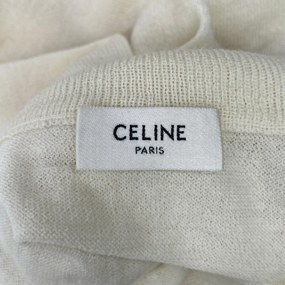 CELINE セリーヌ 2ADRI862Z ホワイト トリオンフ ミドルネックネックニット トップス
