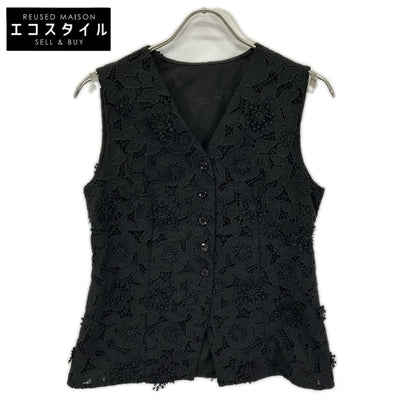 ANAYI アナイ 25SS ブラック 3Dレース刺繍ジレ ブラウス ベスト