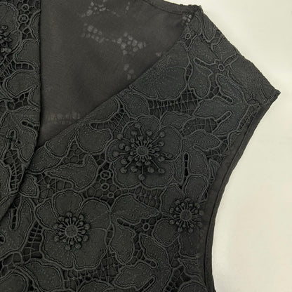 ANAYI アナイ 25SS ブラック 3Dレース刺繍ジレ ブラウス ベスト